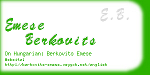 emese berkovits business card